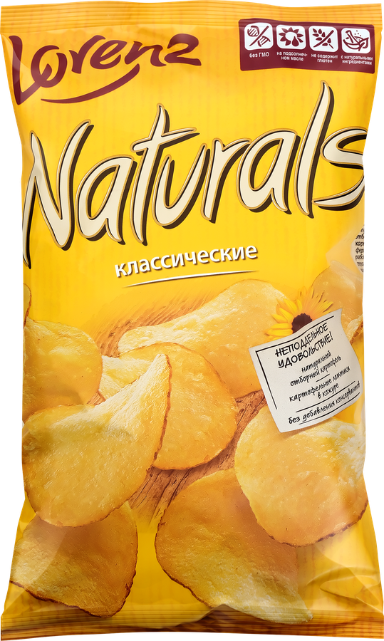 Чипсы картофельные NATURALS Lorenz Классические с солью, 100г, превью