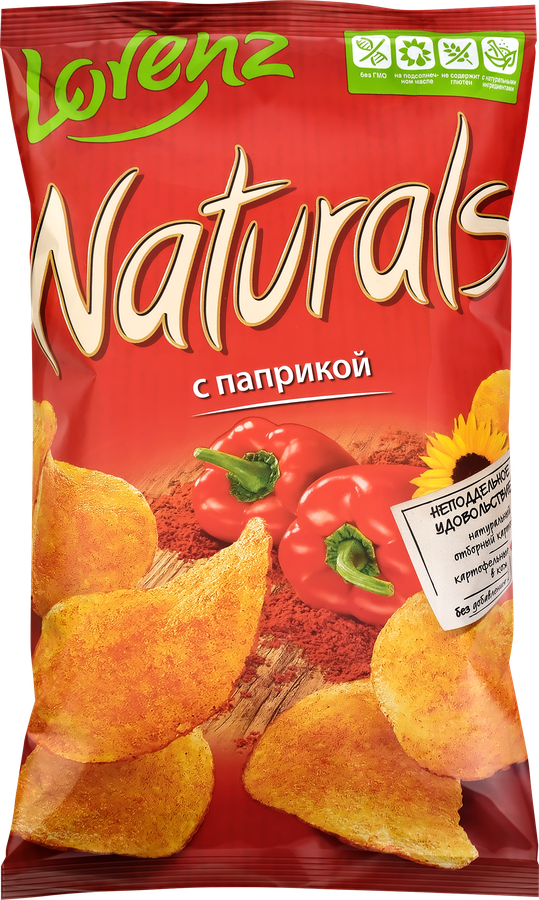 Чипсы картофельные NATURALS с паприкой, 100г, предпросмотр
