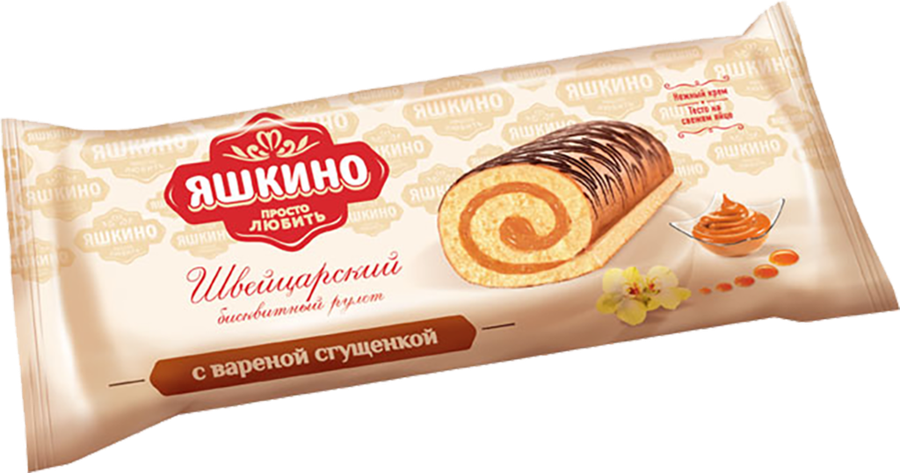 Рулет бисквитный ЯШКИНО с вареной сгущенкой, 200г, предпросмотр