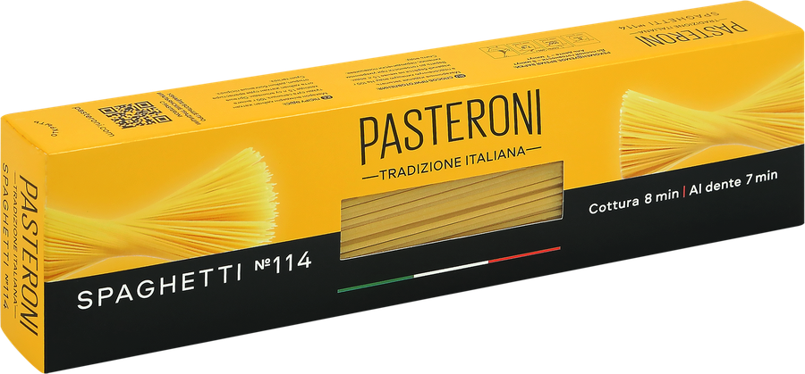 Макароны PASTERONI Spaghetti №114 группа А высший сорт, 450г, превью