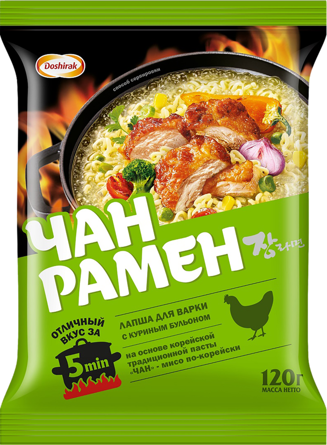 Лапша ДОШИРАК Чан рамен с куриным бульоном, 120г, превью