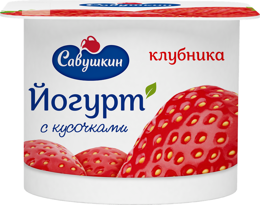Йогурт САВУШКИН Клубника 2%, без змж, 120г, превью