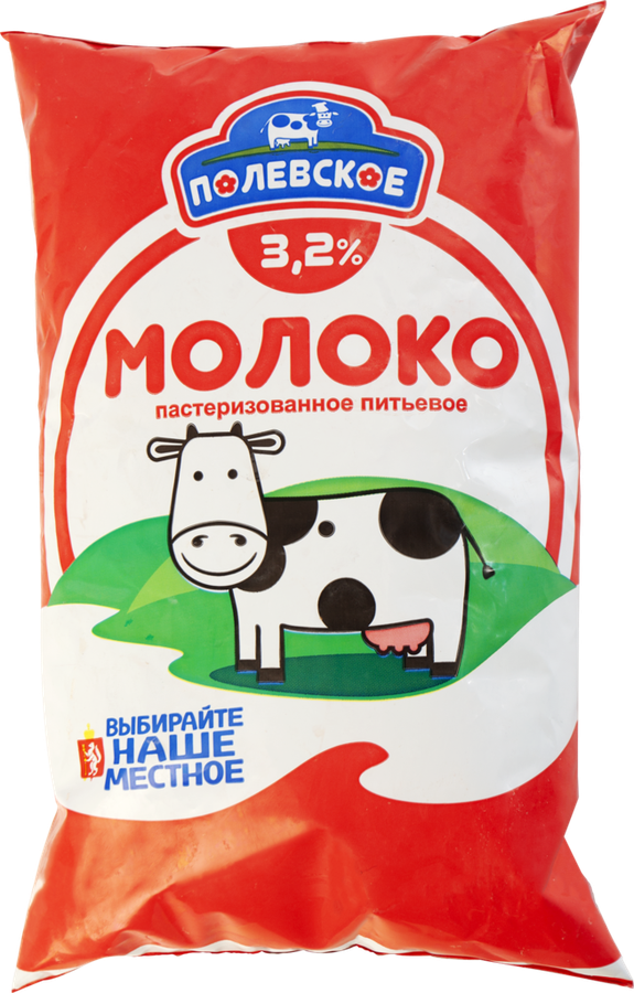 Молоко пастеризованное ПОЛЕВСКОЕ 3,2%, без змж, 900мл, предпросмотр