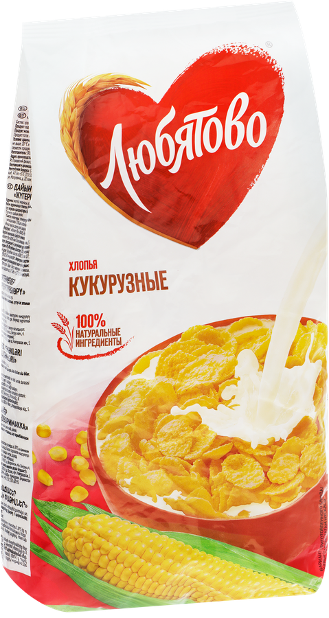 Хлопья кукурузные ЛЮБЯТОВО, 300г, превью