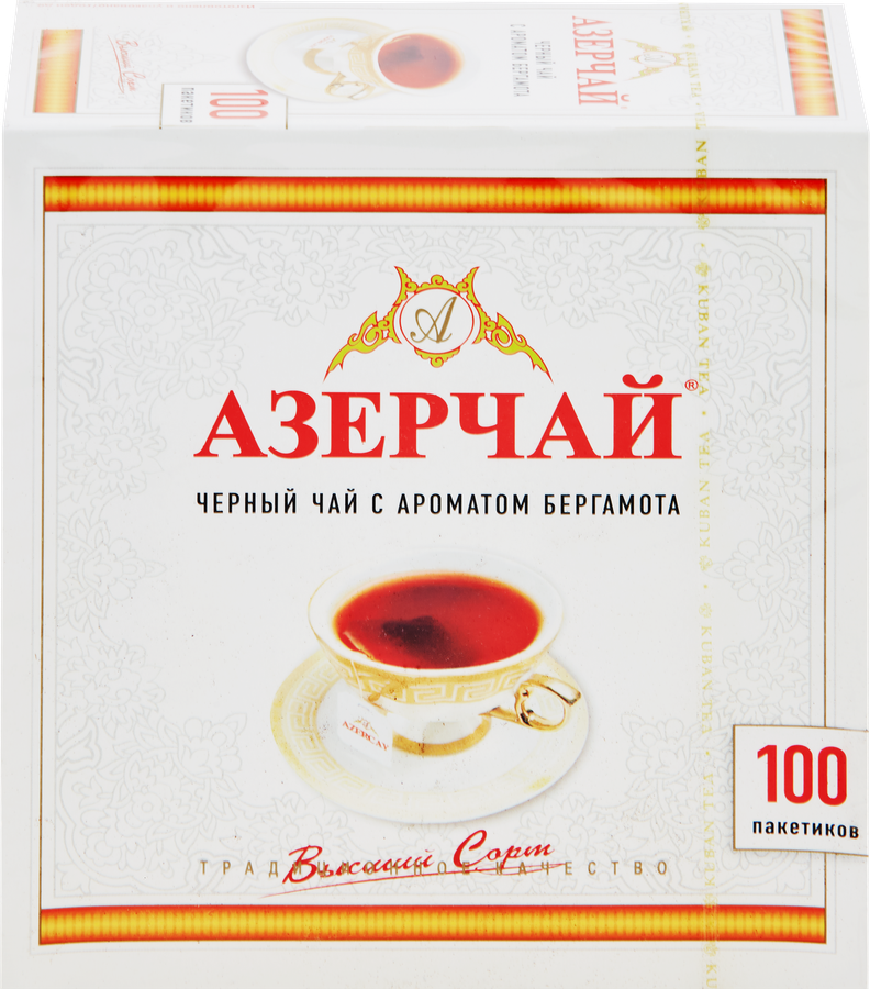 Чай черный АЗЕРЧАЙ с ароматом бергамота, 100пак, предпросмотр