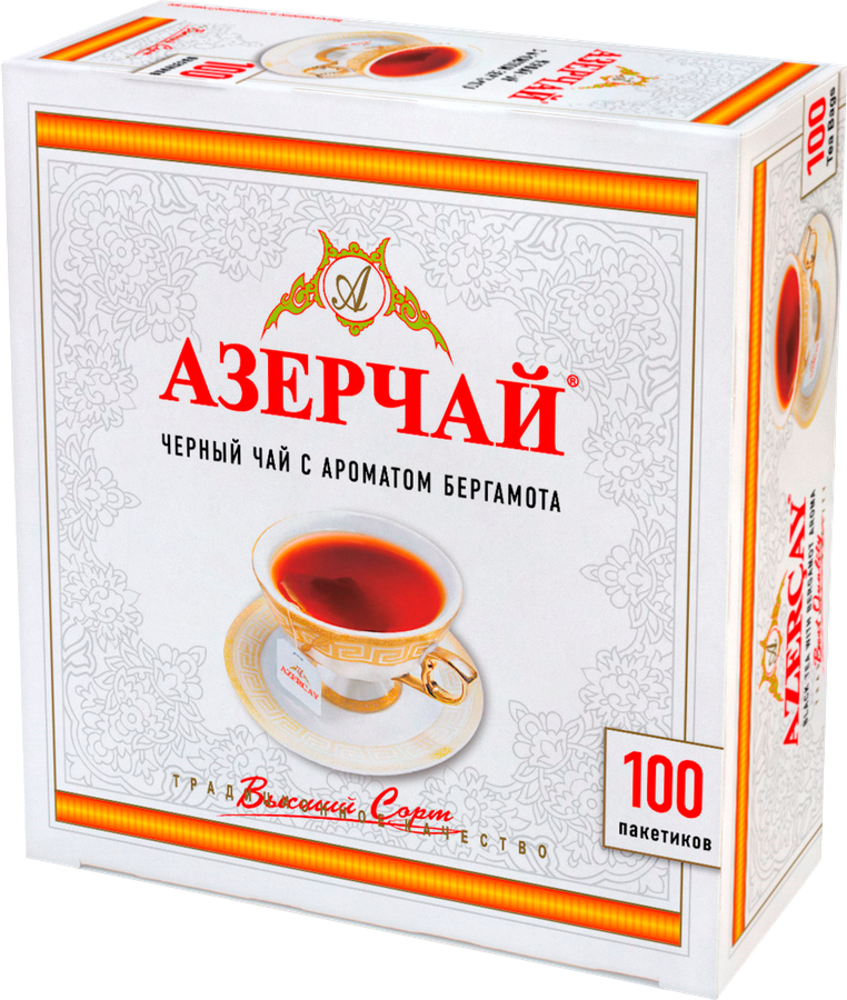 Чай черный АЗЕРЧАЙ с ароматом бергамота, 100пак, предпросмотр