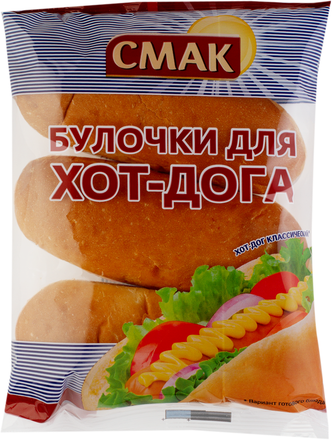 Булочка СМАК Для хот-дога, высший сорт, 3х50г, превью
