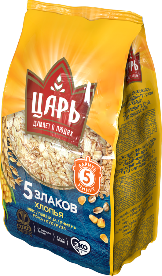 Хлопья мультизлаковые ЦАРЬ 5 злаков, 400г, превью