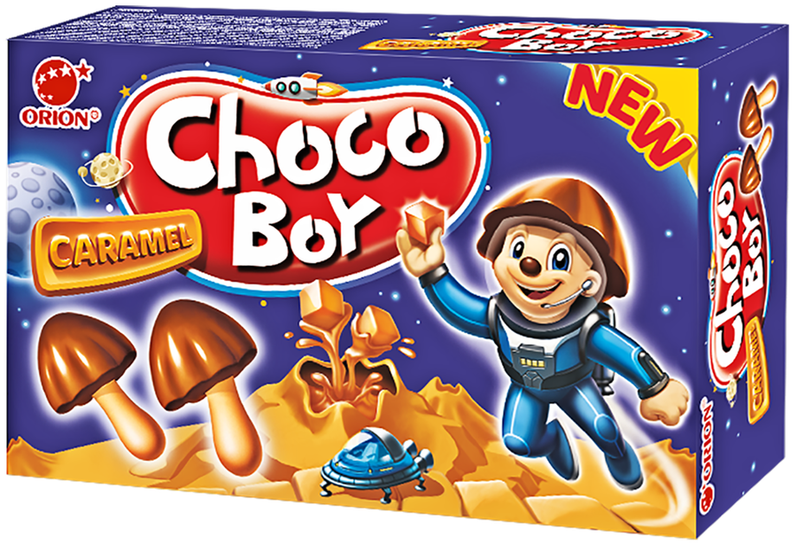 Печенье ORION Choco Boy с карамелью, 45г, предпросмотр