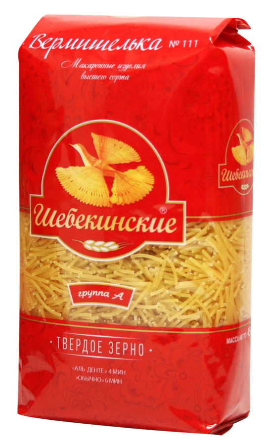 Макароны ШЕБЕКИНСКИЕ Вермишель легкая группа А, высший сорт, 450г, предпросмотр