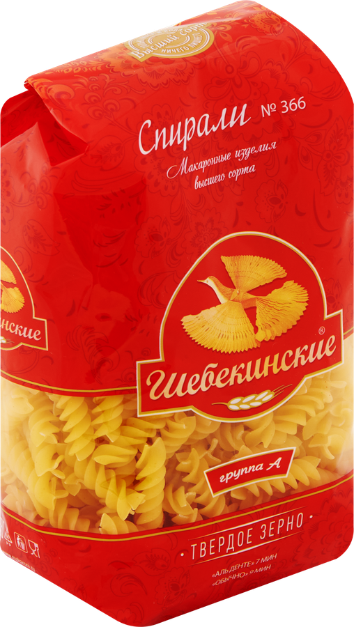 Макароны ШЕБЕКИНСКИЕ Спирали группа А, высший сорт, 450г, превью