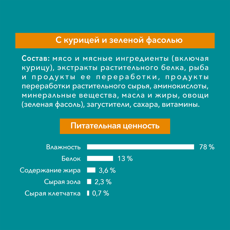 Корм влажный для взрослых кошек PURINA ONE Sterilised с курицей и зеленой фасолью в соусе, 75г, превью