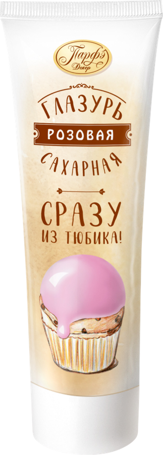 Глазурь сахарная ПАРФЭ Прямо из тюбика, розовая, 120г, превью