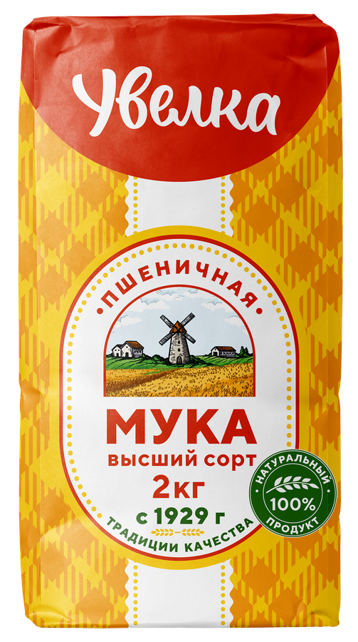 Мука пшеничная УВЕЛКА высший сорт, 2кг, предпросмотр
