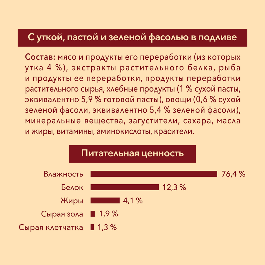 Корм влажный для взрослых собак PURINA ONE Mini Активная Утка, паста и зеленая фасоль в подливе, 85г, превью