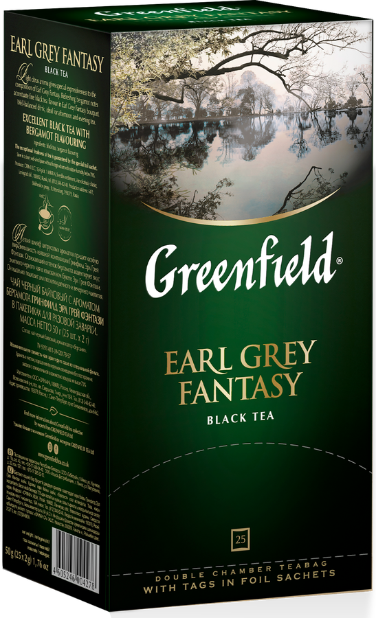 Чай черный GREENFIELD Earl Grey Fantasy с ароматом бергамота, 25пак, превью