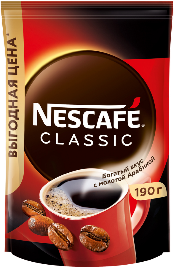 Кофе растворимый с добавлением молотого НЕСКАФЕ Classic, 190г, превью