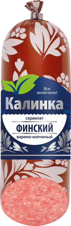 Колбаса копчено-вареная КАЛИНКА Сервелат Финский, 250г, предпросмотр