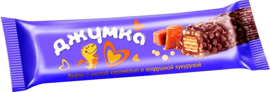 Батончик вафельный ДЖУМКА с мягкой карамелью и воздушной кукурузой, 37г, предпросмотр