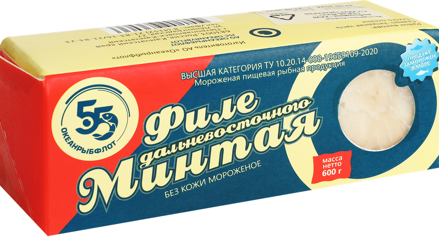 Минтай корабельной заморозки, филе, 600г, предпросмотр