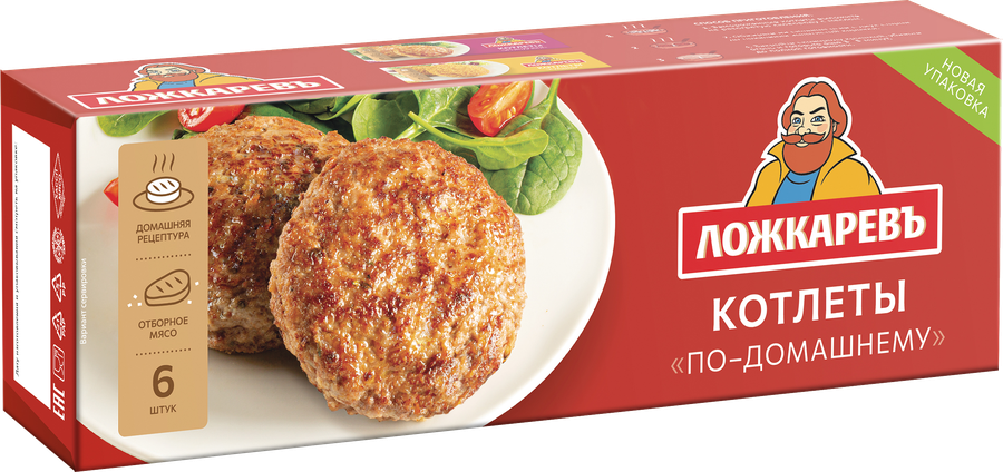 Котлеты ЛОЖКАРЕВЪ По-домашнему, 400г, превью