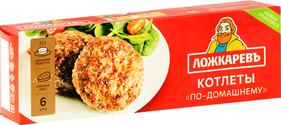 Котлеты ЛОЖКАРЕВЪ По-домашнему, 400г, превью
