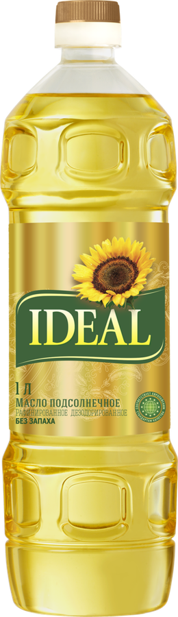 Масло подсолнечное IDEAL рафинированное дезодорированное, 1л, превью