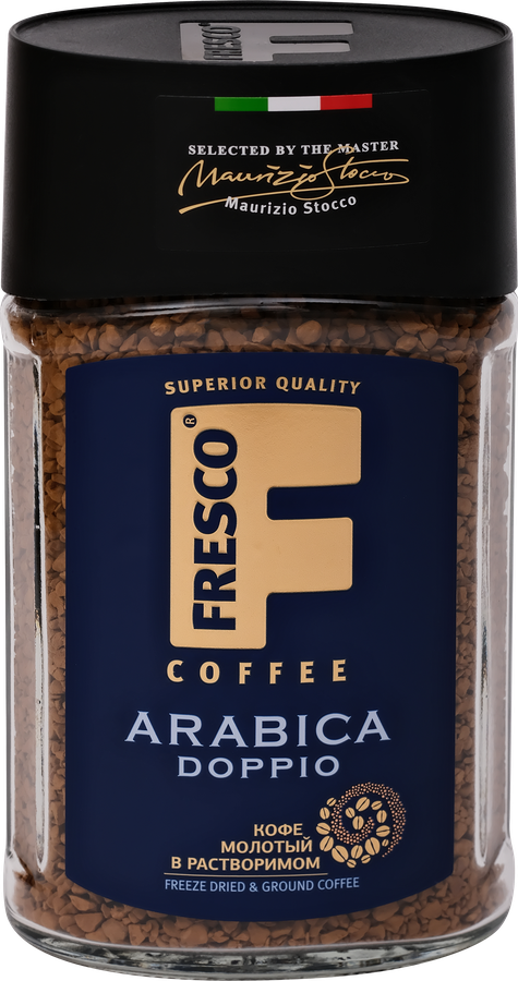 Кофе растворимый FRESCO Arabica Doppio натуральный сублимированный, ст/б, 100г, превью