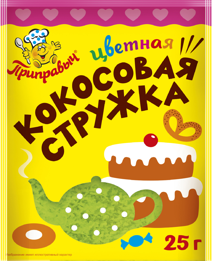 Кокосовая стружка ПРИПРАВЫЧ цветная, 25г, предпросмотр