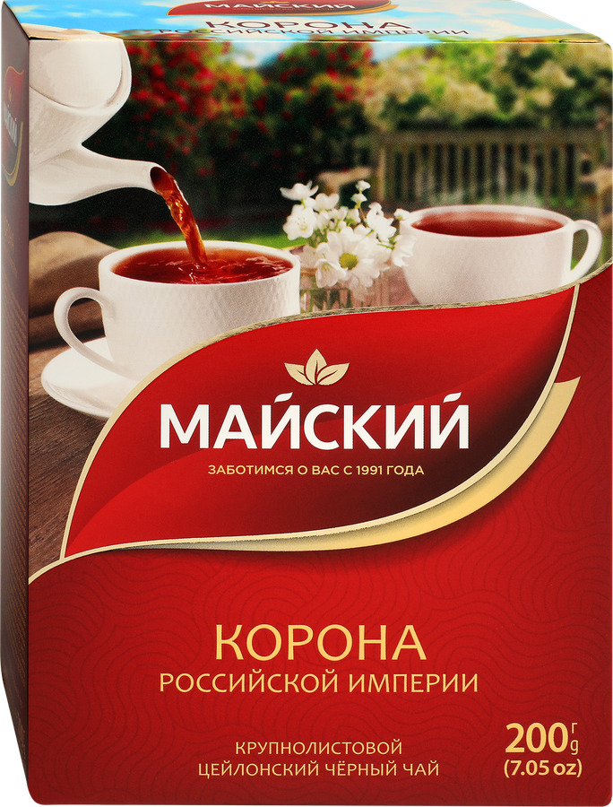 Чай черный МАЙСКИЙ Корона Российской Империи Цейлонский байховый листовой, 200г, превью