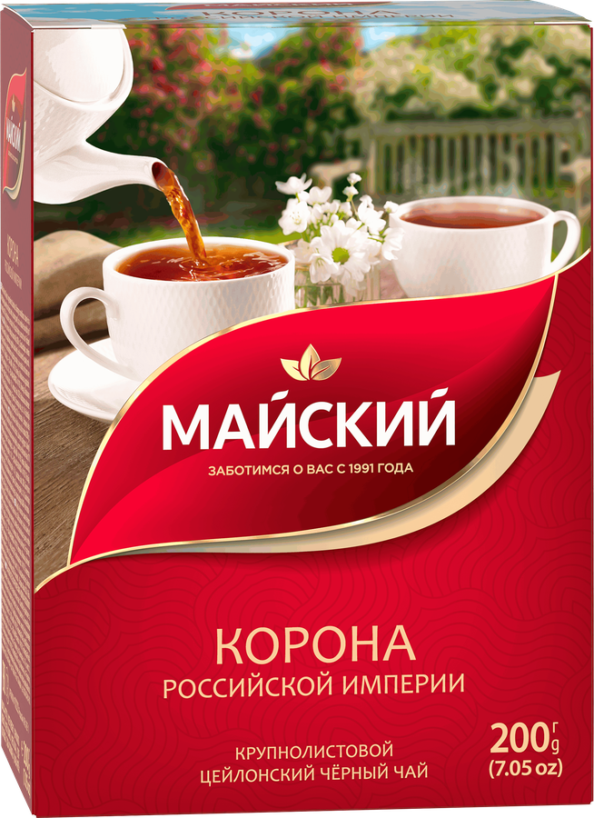 Чай черный МАЙСКИЙ Корона Российской Империи Цейлонский байховый листовой, 200г, превью