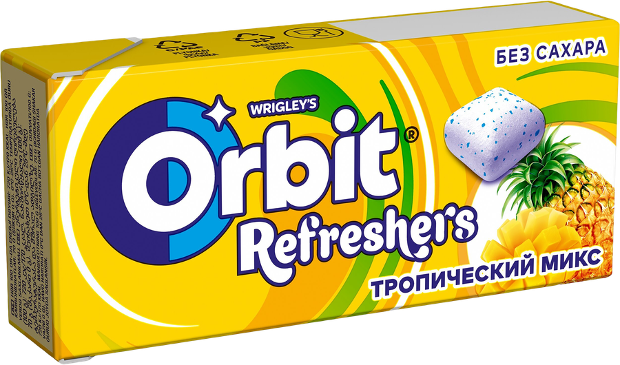 Жевательная резинка ORBIT Refreshers Тропик, 16г, предпросмотр