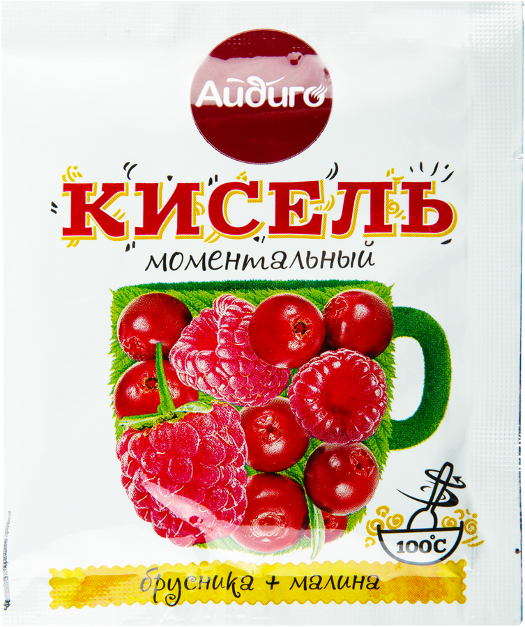 Кисель моментального приготовления АЙДИГО брусника и малина, 30г, превью