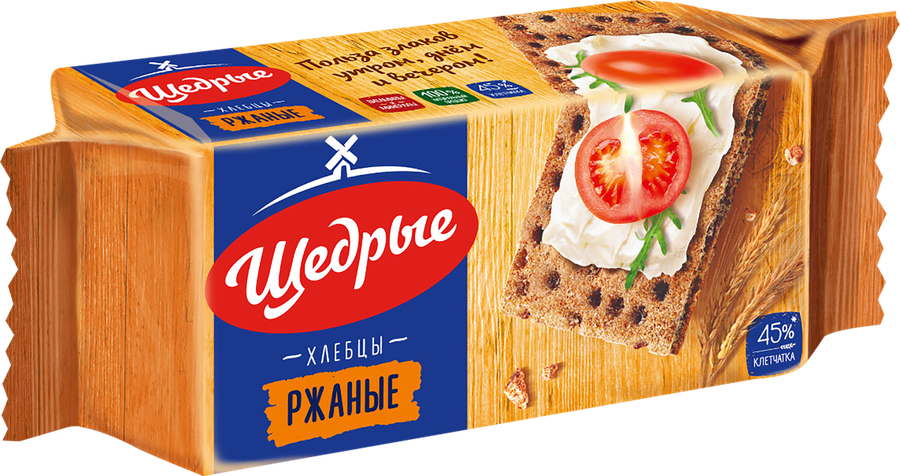 Хлебцы ржаные ЩЕДРЫЕ, 100г, превью