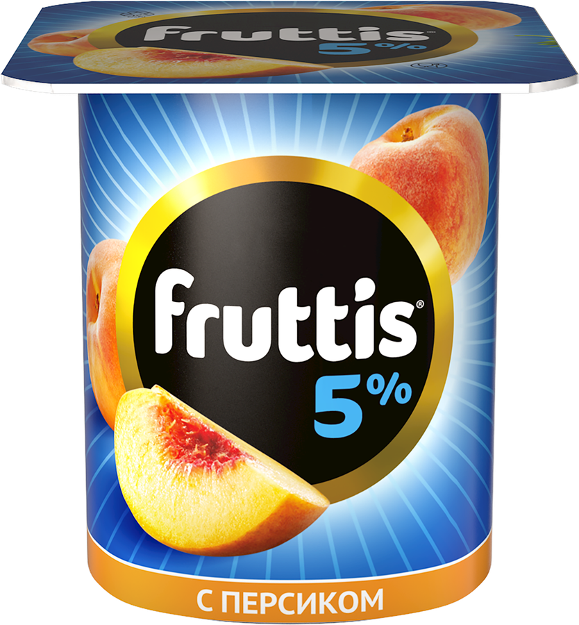 Продукт йогуртный FRUTTIS Клубника/Персик 5%, без змж, 115г, предпросмотр