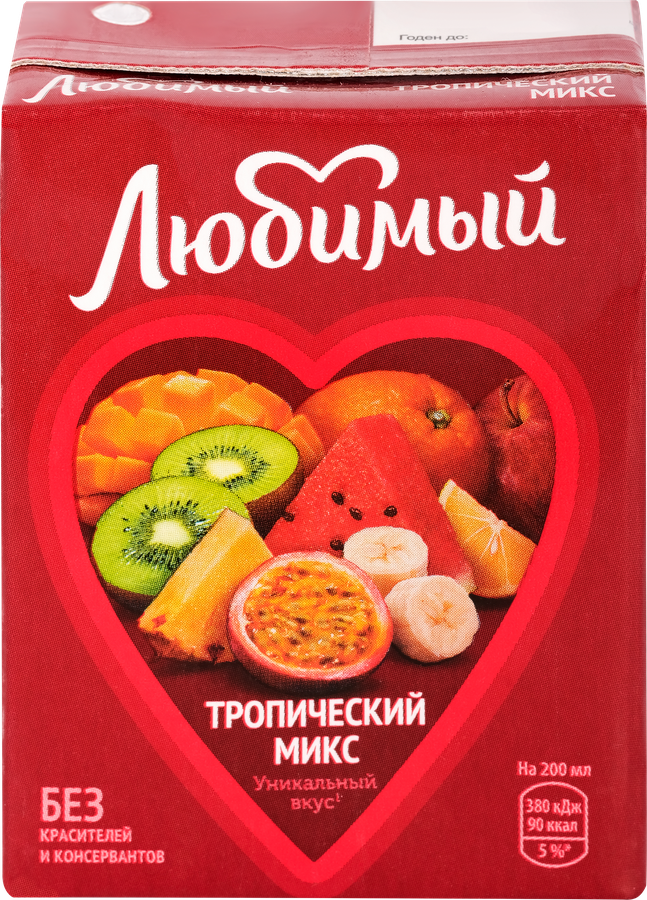 Напиток сокосодержащий ЛЮБИМЫЙ Тропический Микс, 0.2л, предпросмотр
