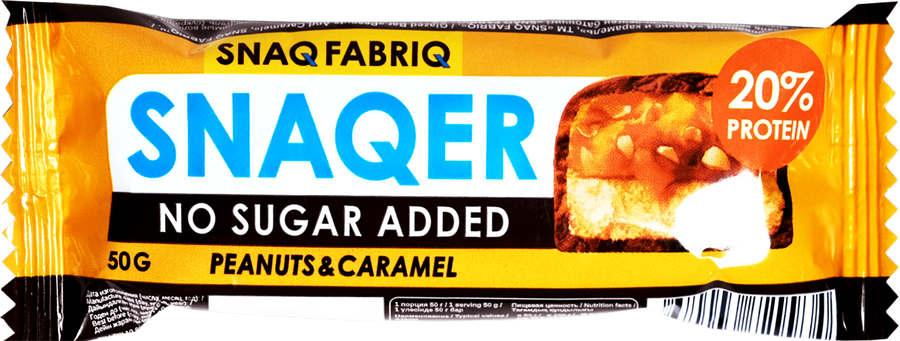 Батончик SNAQ FABRIQ Арахис и карамель, глазированный, 50г, предпросмотр