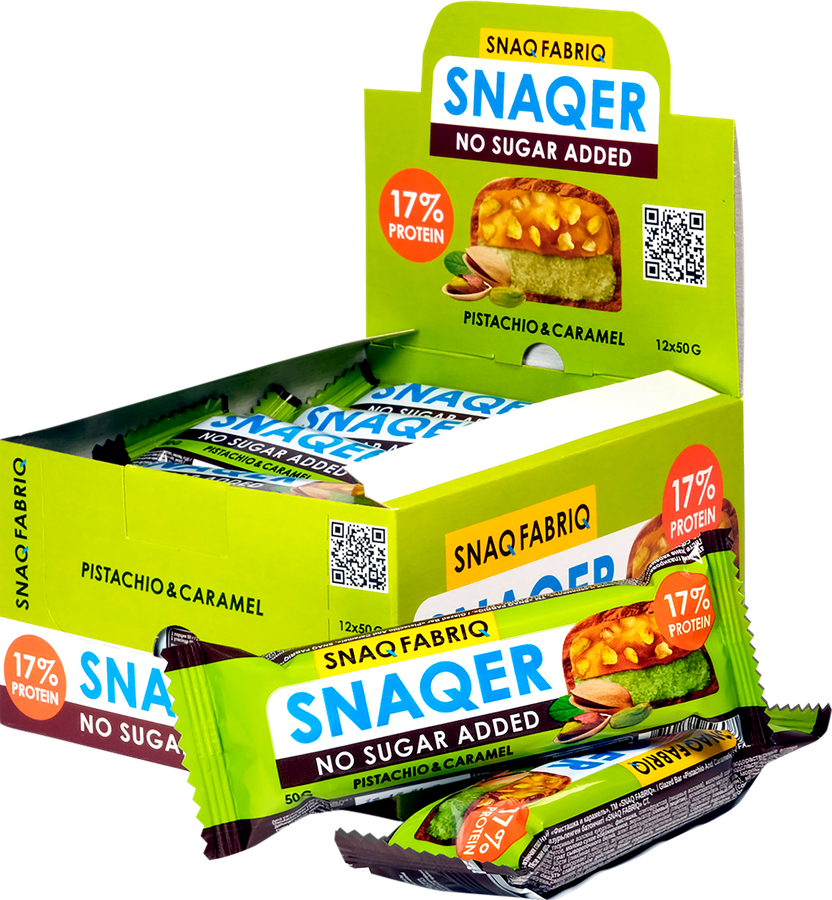 Батончик SNAQ FABRIQ Фисташка и карамель, глазированный, 50г, предпросмотр