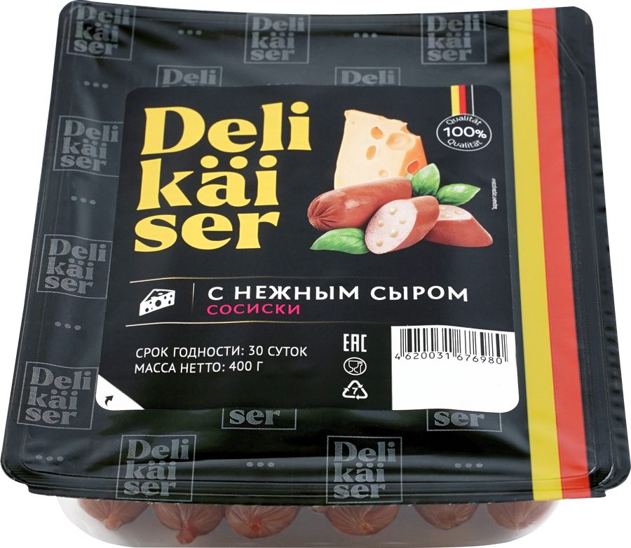 Сосиски DELIKAISER с нежным сыром, 400г, предпросмотр