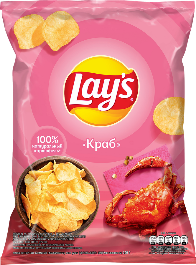 Чипсы картофельные LAY'S Краб, 140г, превью