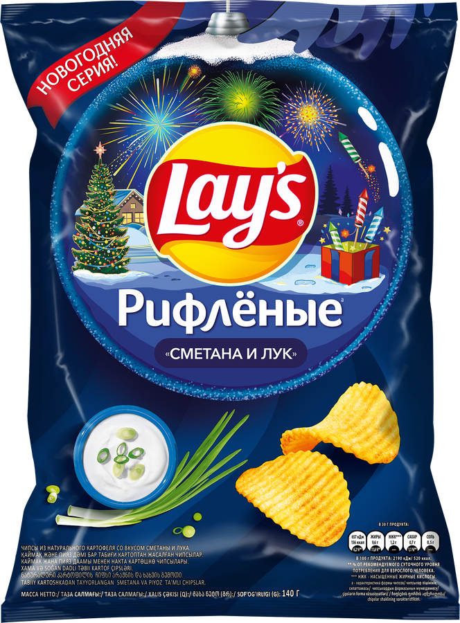 Чипсы картофельные LAY'S Сметана и лук, 140г, предпросмотр