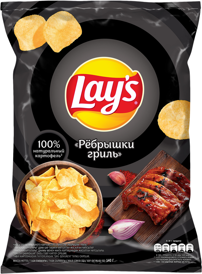 Чипсы картофельные LAY'S Ребра на гриле, 140г, предпросмотр