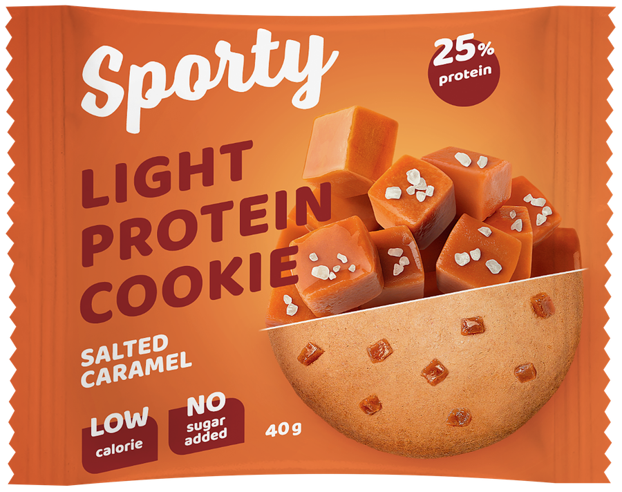 Печенье протеиновое SPORTY Protein Light Соленая карамель, 40г, предпросмотр