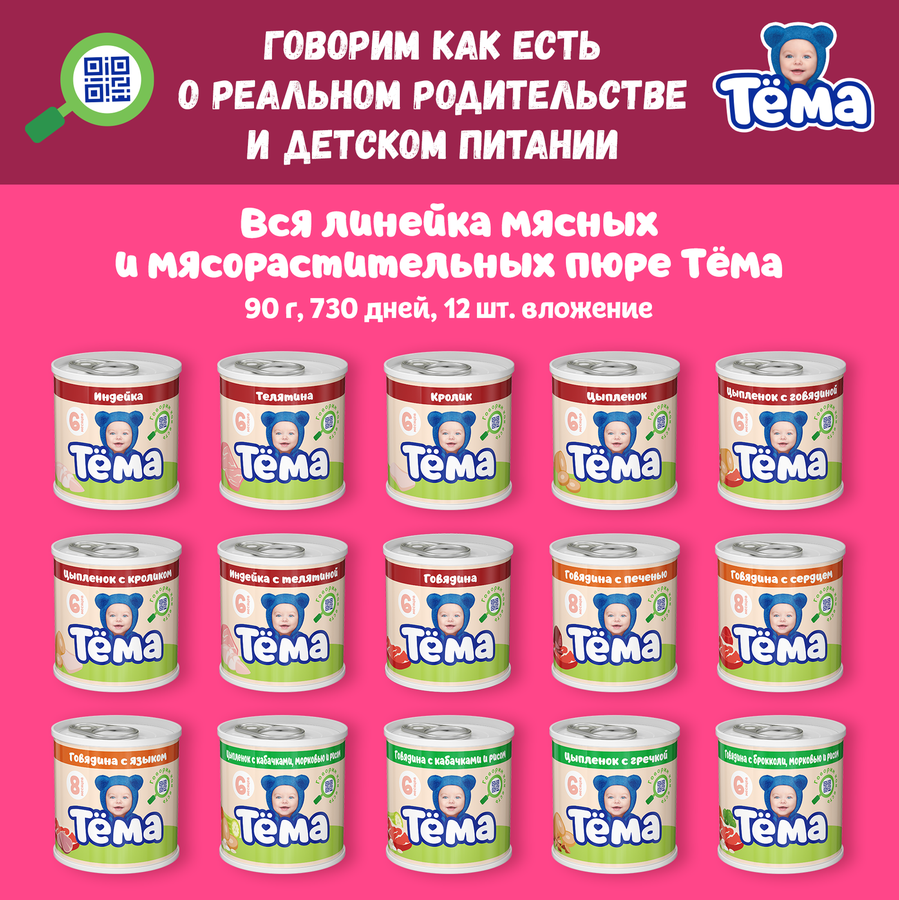 Пюре мясо-растительное ТЕМА Говядина с гречкой, с 8 месяцев, 90г, превью