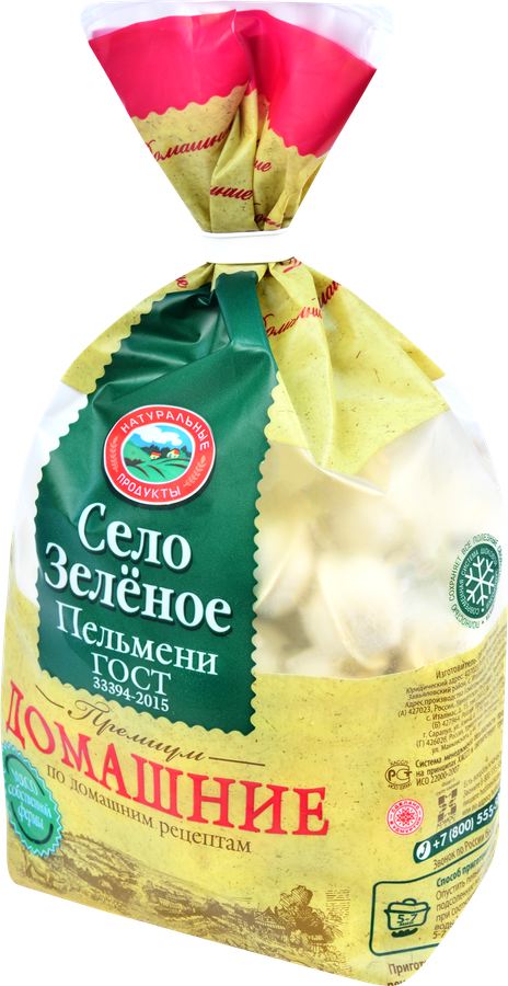 Пельмени СЕЛО ЗЕЛЁНОЕ Домашние, категория В, 800г, превью