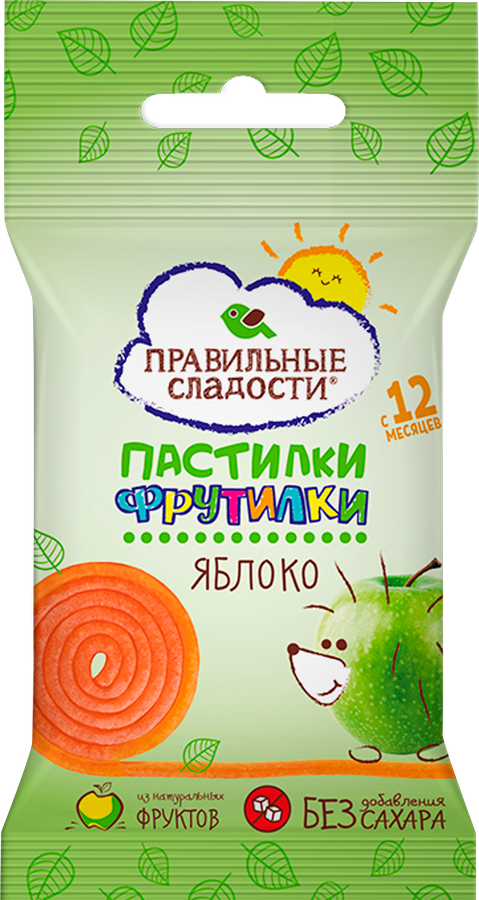 Пастилки ПРАВИЛЬНЫЕ СЛАДОСТИ Фрутилки Яблоко, с 12 месяцев, 15г, превью