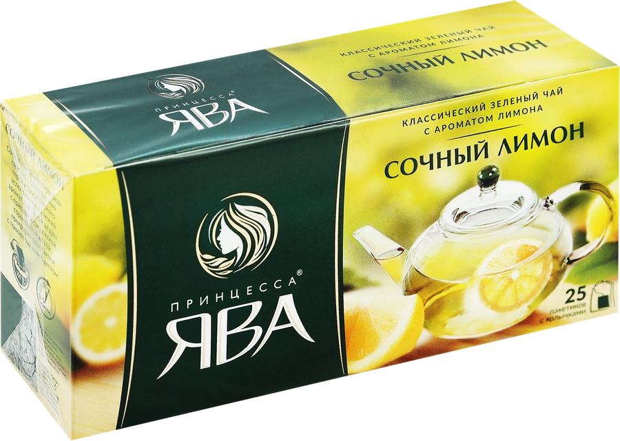 Чай зеленый ПРИНЦЕССА ЯВА лимон, 25пак, предпросмотр