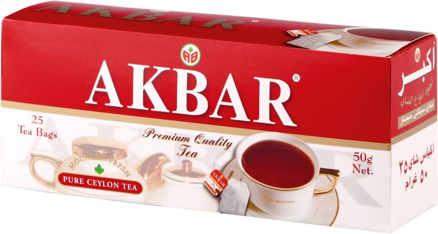 Чай черный AKBAR Красно-белая серия Ceylon байховый, 25пак, предпросмотр