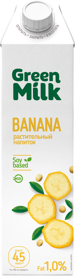 Напиток соевый GREEN MILK со вкусом банана, 1000мл, превью