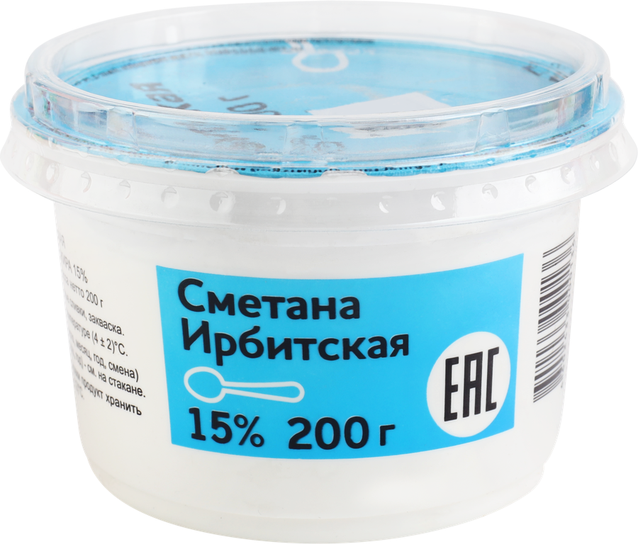 Сметана ИРБИТСКАЯ 15%, без змж, 200г, предпросмотр